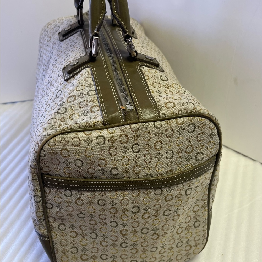 CELINE Mini Boston Macadam Beige Khaki Green Silver Hardware Vtg Celine handbags - Picture 4 of 14